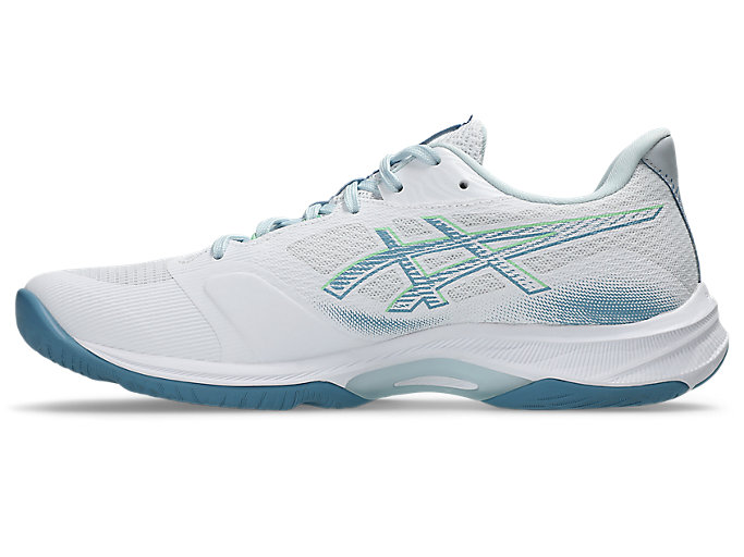 Shop Asics Netburner Ballistic FF 4 排球鞋 白色/Saba 藍色室內球場鞋 1053A070-102