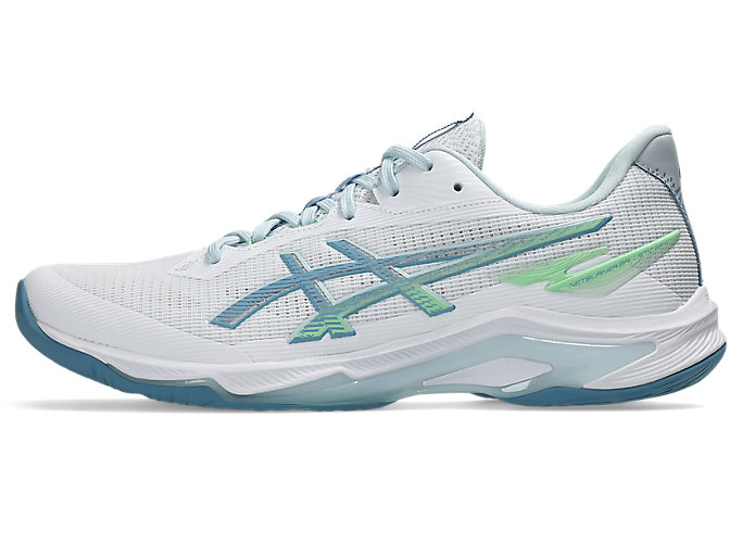 Cheap Asics Netburner Ballistic FF 4 排球鞋 白色/Saba 藍色室內球場鞋 1053A070-102