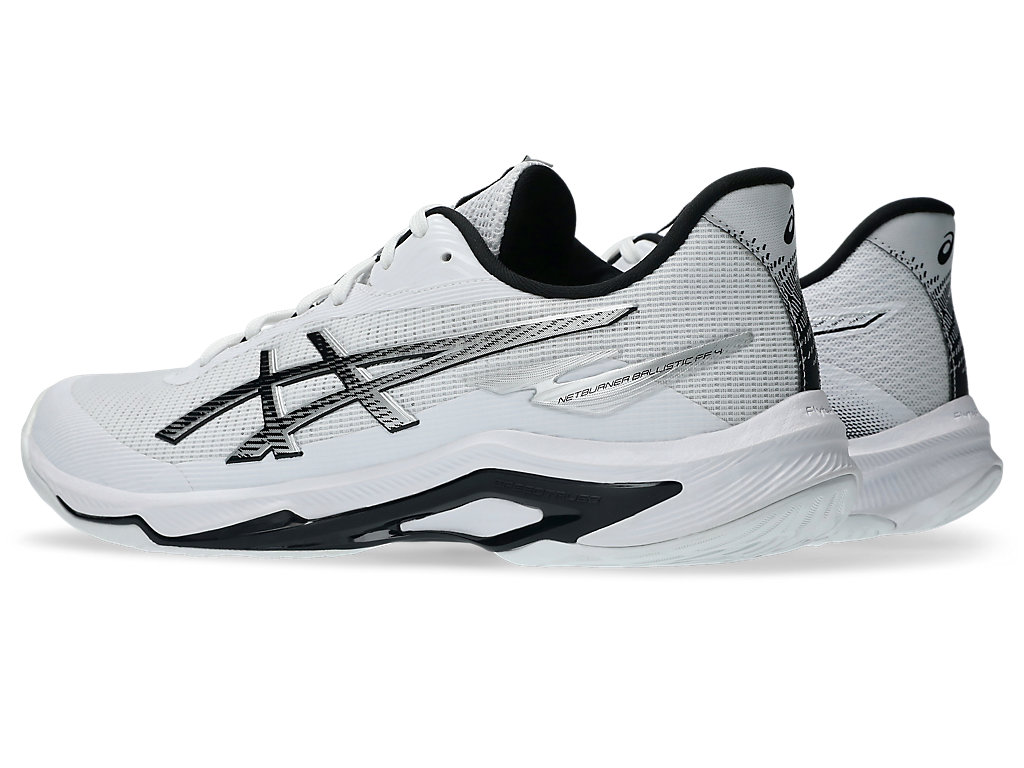 Lookbook ASICS Netburner Ballistic FF 4 Sepatu Volley Putih/Hitam 1053A070-100