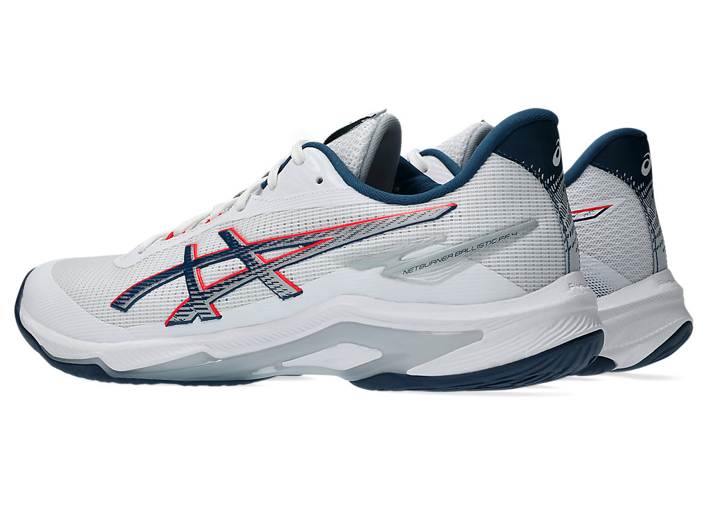 Lookbook 아식스 넷버너 발리스틱 FF 4 배구화 화이트/마코 블루 1053A070-101