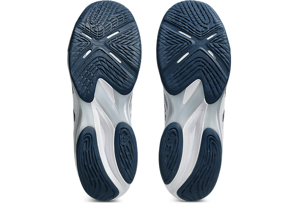 Sizing 아식스 넷버너 발리스틱 FF 4 배구화 화이트/마코 블루 1053A070-101