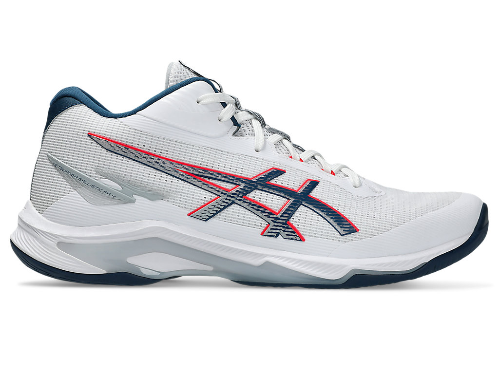 ASICS Netburner Ballistic FF MT 4 Volleyball Shoes White/Mako Blue 1053A071-101