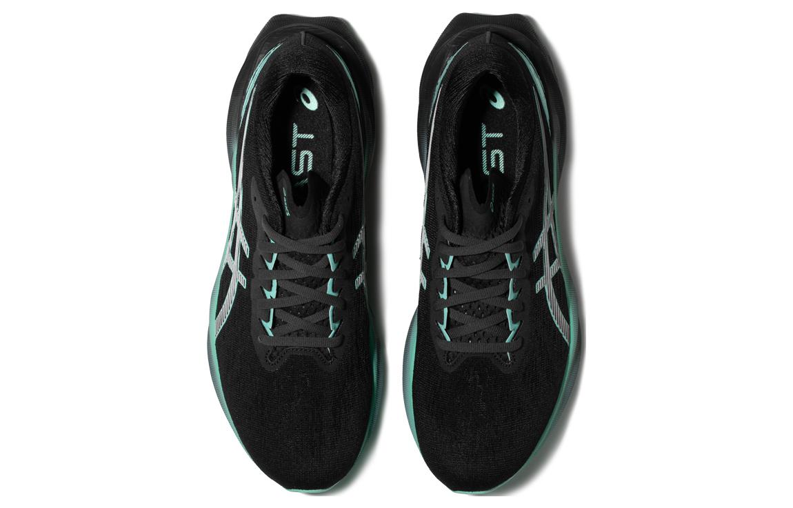 Shop Asics Novablast 3 Llte-Show 耐磨透氣 低筒 跑步鞋 黑灰