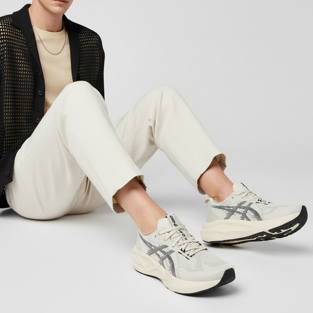 Order ASICS Novablast 5 Kasut Larian Oatmeal/Hitam 1011B974-250