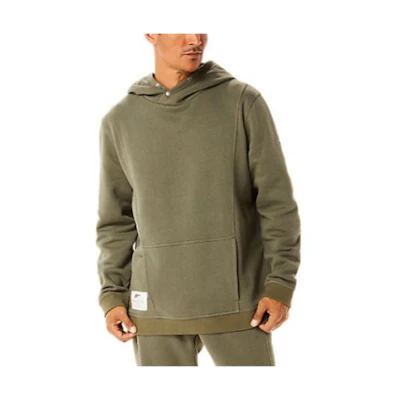 ASICS Olive Green Logo Hoodie Pullover Long Sleeve Sweatshirt 2031D068-301