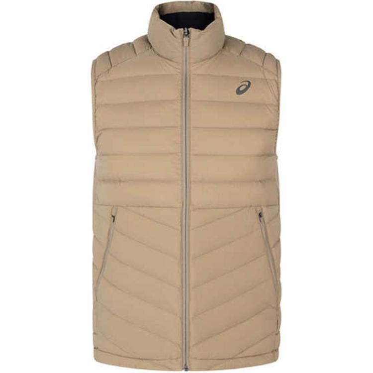 ASICS Outdoor Casual Zip Vest with Logo - Khaki. 2031E863-200