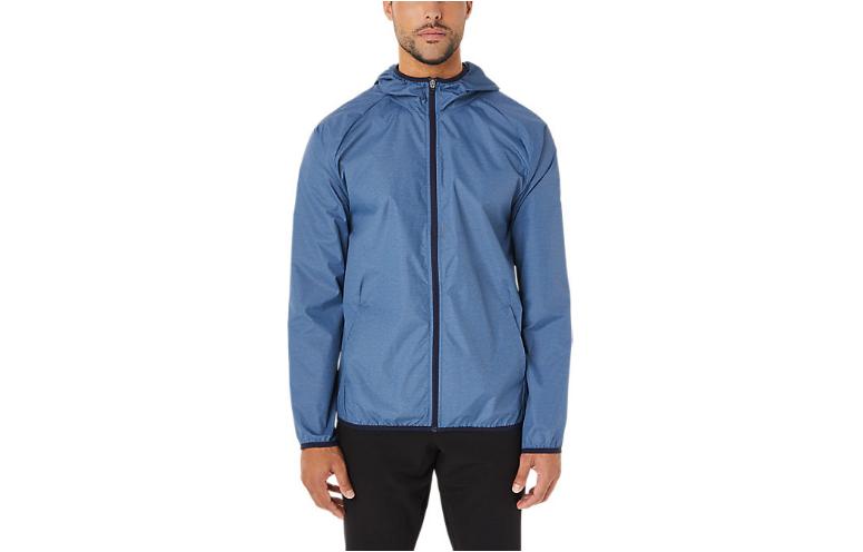 ASICS Packable Blue Slim-Fit Zip-Up Hoodie Jacket 2011B970-471