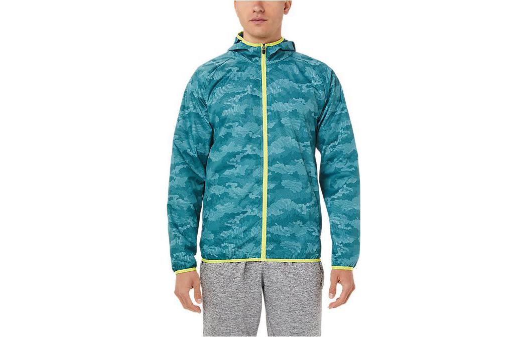 ASICS Packable Jacket Wavy Zip Hoodie - Misty Pine Blue 2011B970-333