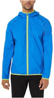 ASICS Packable Logo Print Hooded Zip Jacket Blue Long Sleeve Outerwear 2011B970-473 ASICS Packable Logo Print Hooded Zip Jacket Blue Long Sleeve Outerwear 2011B970-473