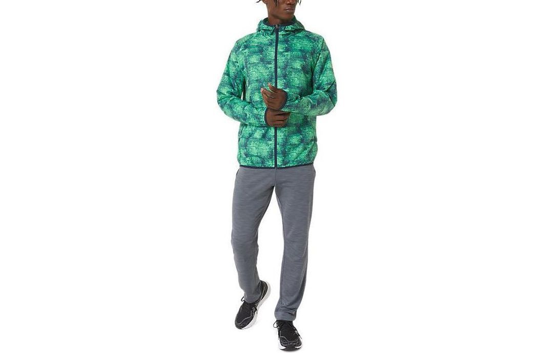 ASICS Packable Tie-Dye Green Full-Zip Hoodie Jacket 2011B970-352