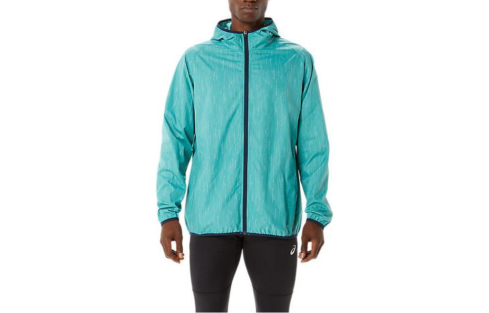 ASICS Packable Zip-Up Hoodie Jacket Blue 2011B970-338