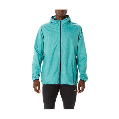 ASICS Packable Zip-Up Hoodie Jacket Blue 2011B970-338