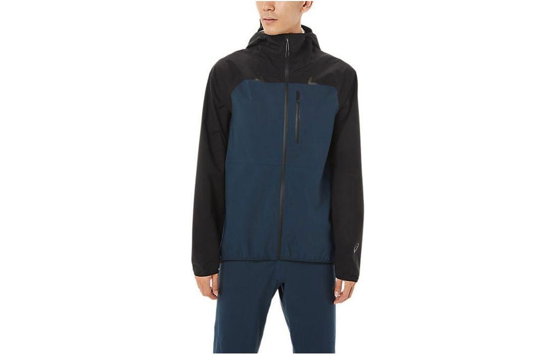 ASICS Patchwork Hooded Zip-Up Jacket Navy Blue 2011B251-006