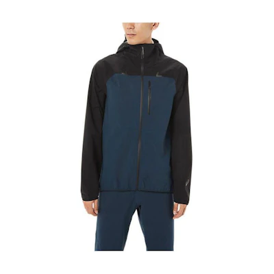 ASICS Patchwork Hooded Zip-Up Jacket Navy Blue 2011B251-006