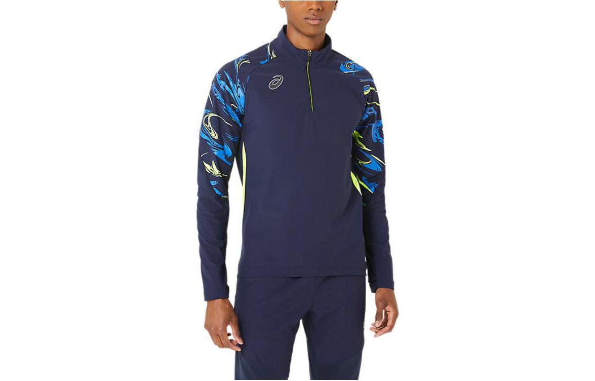 ASICS Patterned High-Neck Pullover Sweatshirt Midnight Blue () 2101A242-405