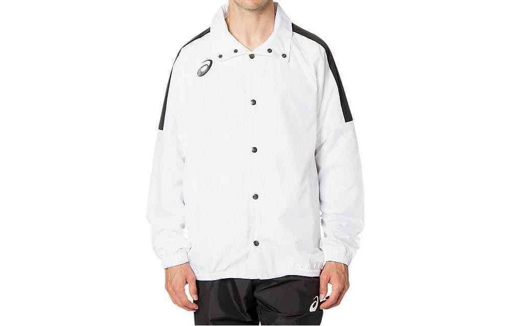ASICS Patterned Print Collared Long-Sleeve Jacket White 2063A188-100
