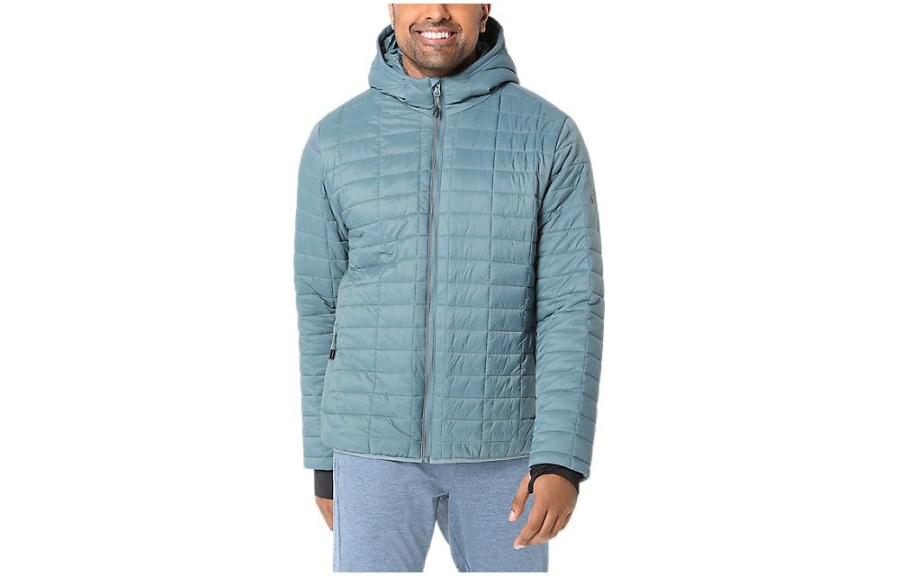 ASICS Performance Insulated Jacket Misty Teal Hooded Long Sleeve 2031E242-423