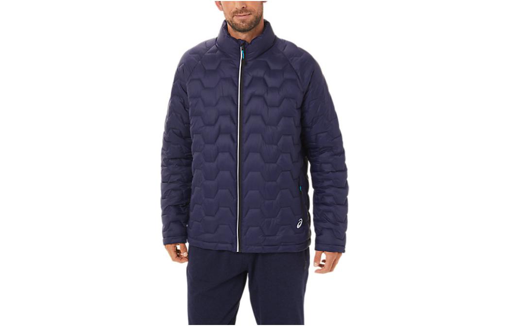 ASICS Performance Insulated Jacket Solid Navy Full-Zip Long Sleeve 2031B906-418