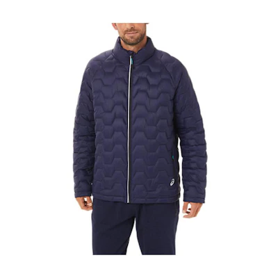 ASICS Performance Insulated Jacket Solid Navy Full-Zip Long Sleeve 2031B906-418
