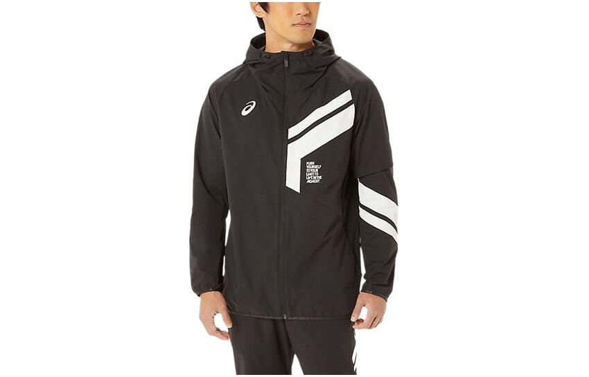 ASICS Plain Fitted Zip-Up Hoodie Jacket Black 2031C878-401