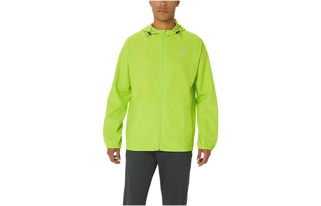 ASICS Pr Lyte Packable Green Hooded Zip Jacket Long Sleeve Outerwear 2011C763-323