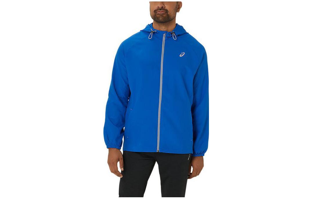ASICS Pr Lyte Packable Hoodie Jacket Tuna Blue Long Sleeve Zip-Up 2011C763-433