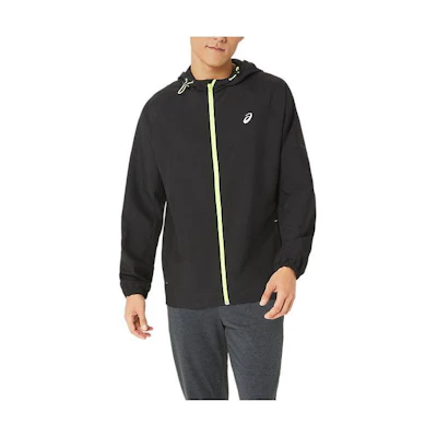 ASICS PR Lyte Packable Jacket Logo Print Zip Hoodie Performance Black 2011C763-001