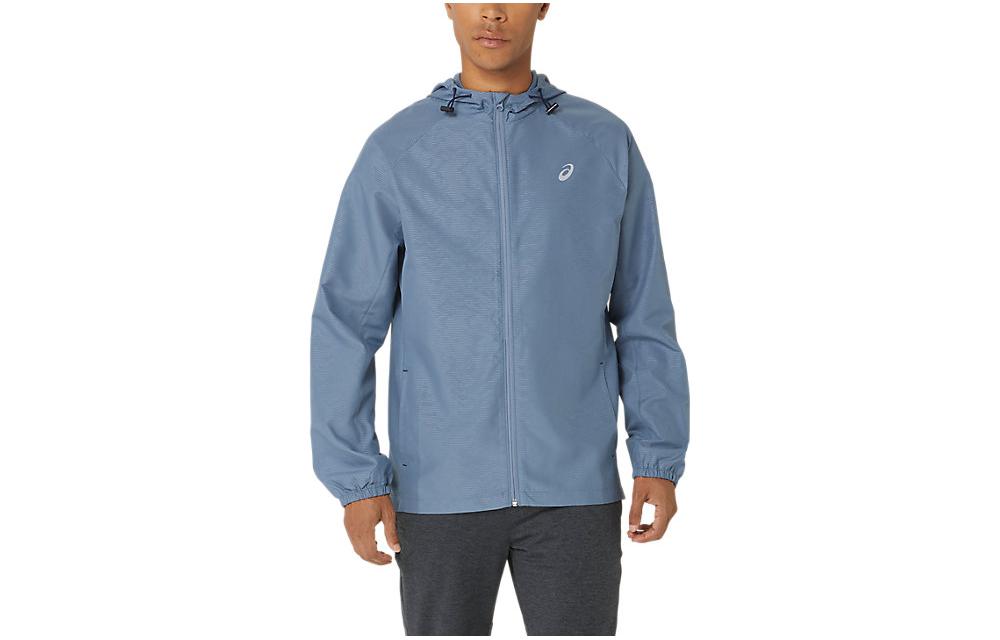 ASICS Pr Lyte Packable Zip-Up Hoodie Jacket Blue Long-Sleeve 2011C763-486