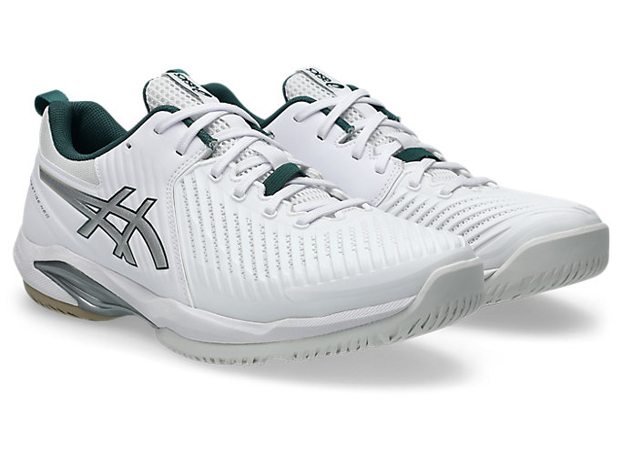 Lookbook ASICS PRESTIGE™ NEO WIDE Chaussures Tennis Blanc/Argenté (Court Polyvalent) 1043A028-100