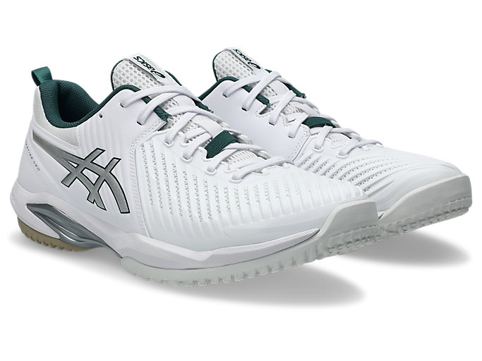Lookbook ASICS Prestige Neo OC Wide Sepatu Tenis Putih/Pure Silver 1043A029-100