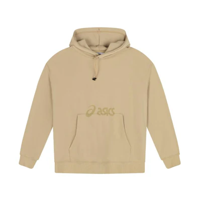ASICS Printed Logo Pullover Hoodie Khaki Unisex Long Sleeve Sweater 2203A211-200