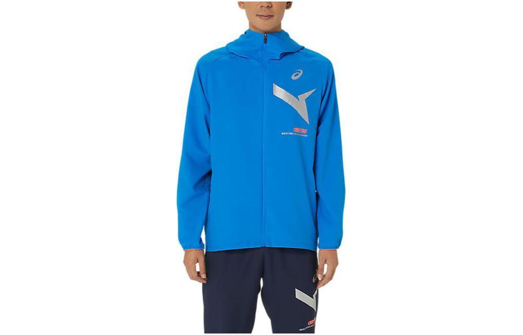 ASICS Printed Zip Hoodie Jacket Electric Blue 2031E534401