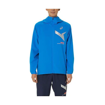 ASICS Printed Zip Hoodie Jacket Electric Blue 2031E534401
