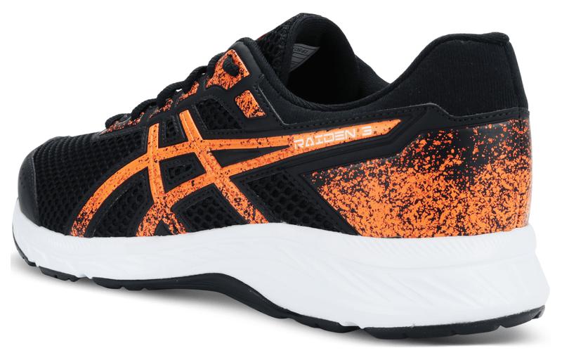 Shop Asics Raiden 3 耐磨透氣 低筒 跑步鞋 黑橙