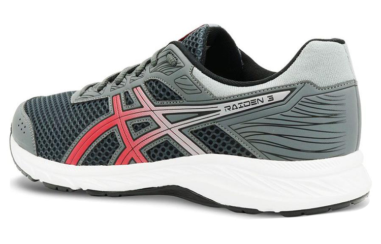 Shop Asics Raiden 3 舒適 透氣 低筒 跑步鞋 男款 灰紅