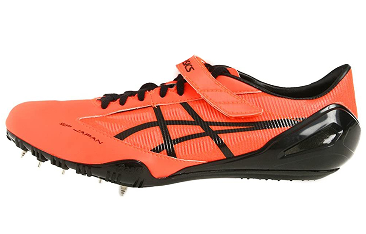 ASICS Raysprint 2 Velcro Non-Slip Breathable Low Top Professional Athletics Orange Black TTP511-0690
