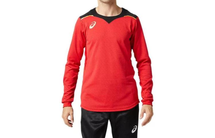 ASICS Red Logo Graphic Printed Crewneck Long Sleeve Sweatshirt 2051A115-600