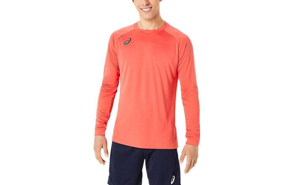 ASICS Red Logo Printed Crewneck Slim Fit Long Sleeve Sweatshirt 2051A351-600