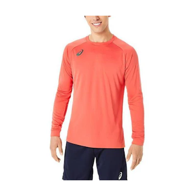 ASICS Red Logo Printed Crewneck Slim Fit Long Sleeve Sweatshirt 2051A351-600