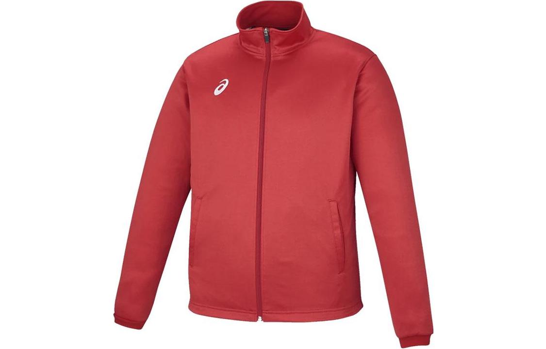 ASICS Red Solid Color Full-Zip Long-Sleeve Jacket 2031D915-600