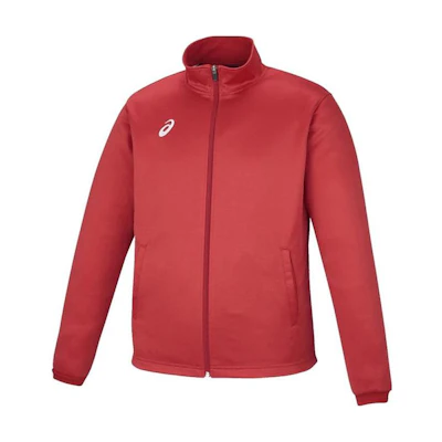 ASICS Red Solid Color Full-Zip Long-Sleeve Jacket 2031D915-600