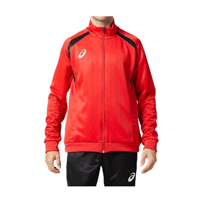ASICS Red Solid Zip-Up Slim Fit Jacket 2101A075-600