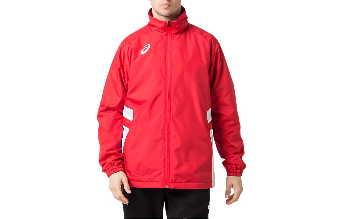 ASICS Red Striped Print Zip-Up Track Jacket 2063A072-600