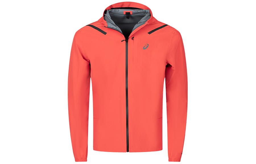 ASICS Red Windproof Zipper Hoodie Jacket Casual Sportswear Long Sleeve 2011C242-601