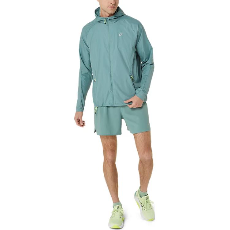 ASICS Road Foldable Solid Color Hooded Running Jacket - Celadon 2011D084-300
