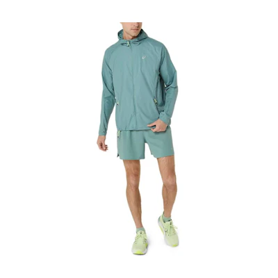 ASICS Road Foldable Solid Color Hooded Running Jacket - Celadon 2011D084-300