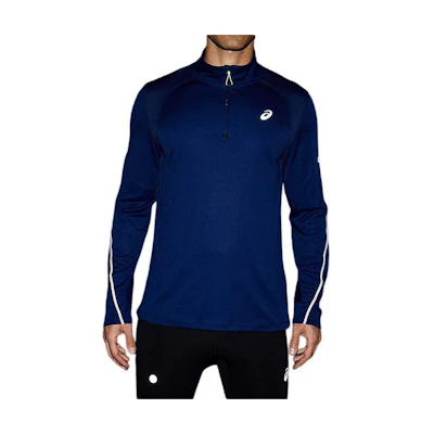 ASICS ROADLITE-SHOW 1/2 Zip Top Jacket - Warm, Soft, High-Neck, Blue 2011D094-401