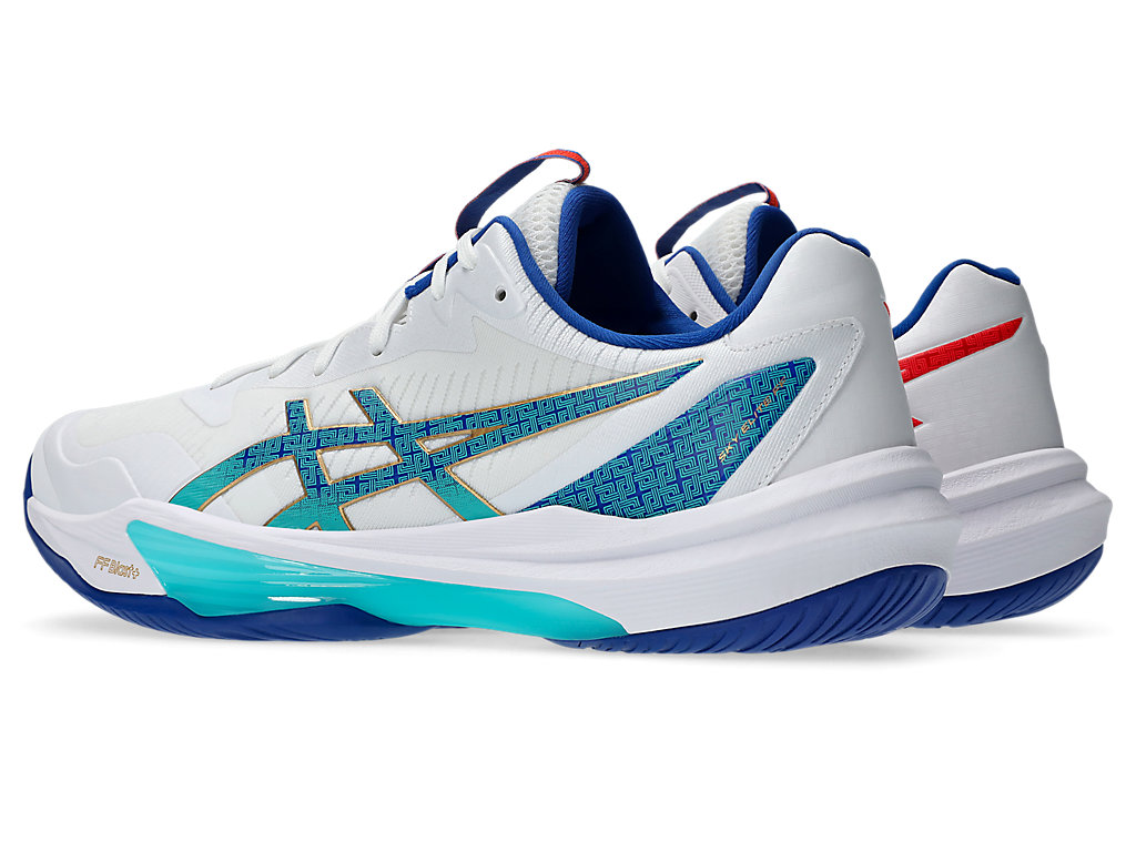 Shop ASICS SKY ELITE FF 3 Kasut Bola Tampar Putih/Biru Asics 1051A093-960