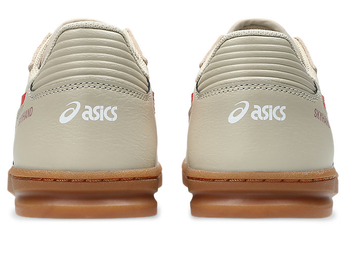 Details for ASICS Skyhand OG Sepatu Basket Retro. Abu-Abu Muda/Merah Snapper 1203A451-021