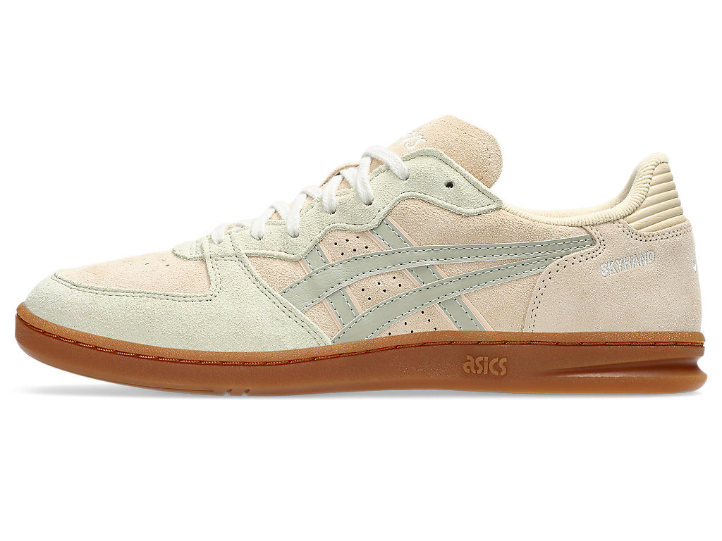 Cheap 亚瑟士 SKYHAND OG 复古球鞋 杏仁色/枯叶绿色 1203A452-251